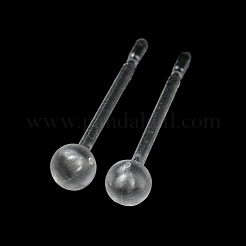 樹脂スタッドピアスパーツ  ボール  透明  14mm  ピン：0.8mm&nbsp;X1-FIND-H046-10