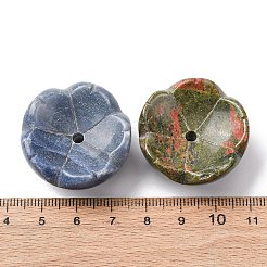天然石の香炉  花  31~32x31.5~32.5x15mm  穴：3mm&nbsp;G-G301-01