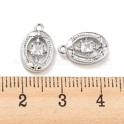 Brass Micro Pave Cubic Zirconia Charms&nbsp;KK-E090-07P