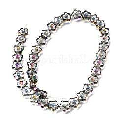 電気メッキ透明ガラスビーズ連売り  スター  カラフル  10.5x11x4mm  穴：0.6mm  約39個/連  15.75''（40センチメートル）&nbsp;GL-CBA98F0-09A