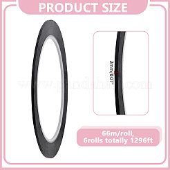 66mペット粘着テープ  ブラック  2mm&nbsp;AJEW-WH0481-171C