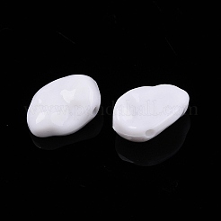 不透明なアクリルビーズ  オーバル  ホワイト  15.5x11.5x6mm  穴：1.5mm  約833個/500g&nbsp;OACR-N137-64