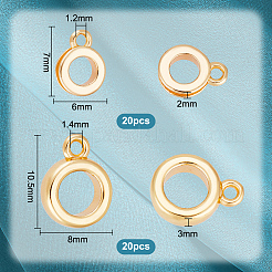 40サイズの真鍮チューブベイル2個  ループベイル  リング保釈ビーズ  ゴールドカラー  8~10.5x6~8x2~3mm  穴：1.2~1.4mm  20pcs /サイズ&nbsp;KK-PH0010-37