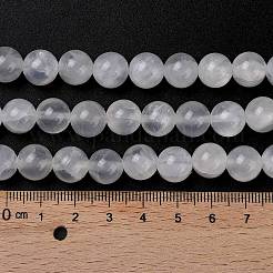 天然石グリーンジェイドビーズ連売り  染め  ラウンド  ホワイトスモーク  12mm  穴：1.4mm  約39個/連  15.55''（39.5センチメートル）&nbsp;G-Q162-A01-C01-05