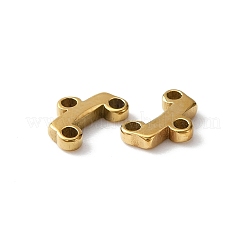 304ステンレスシャンデリア部品リンク  3ループコネクター  長方形/棒  ゴールドカラー  5x7x1mm  穴：1.2mm&nbsp;STAS-WH0027-34A-G