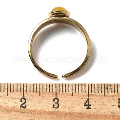 丸い天然混合石の指輪  304ステンレススチールカフリング  18KGP本金メッキ  イオンプレーティング（ip）  1.5~7mm  内径: 調節可能  12個/セット&nbsp;RJEW-C119-10G