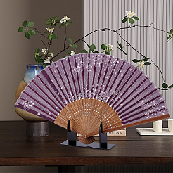 アクリル製中国扇子ディスプレイスタンド  ブラック  12x4x5.85cm&nbsp;ODIS-WH0007-76B