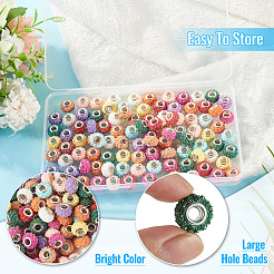 100Pcs 10 Colors AB Color Resin Rose Flower European Beads&nbsp;RESI-TA0003-89