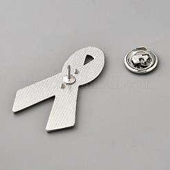 啓発リボンテーマのエナメルピン  バックパック用合金  ピンク  39x24.5mm&nbsp;JEWB-WH0026-60B