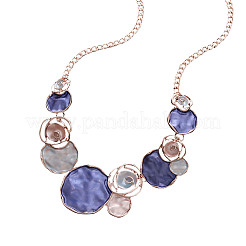 Zinc Alloy Enamel Hollow Rose Flower Bib Necklaces for Women&nbsp;WG28BE6-02