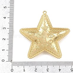 304ステンレスペンダント  ゴールドカラー  抽象的な顔をした星  44.5x44x5mm  穴：1.6mm&nbsp;STAS-Z180-01G-02
