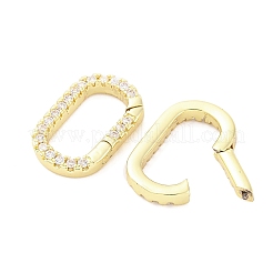 Brass Micro Pave Cubic Zirconia Spring Gate Rings&nbsp;KK-D325-01G
