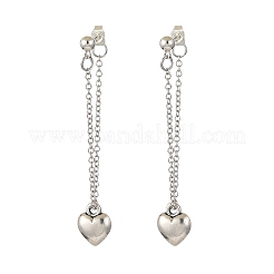 Heart Alloy Dangle Stud Earrings&nbsp;EJEW-JE06366-02