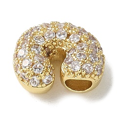 Brass Micro Pave Cubic Zirconia Beads&nbsp;KK-P290-61G-C