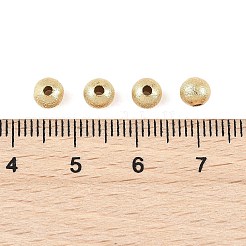 シェグレース真鍮スペーサービーズ  カドミウムフリー＆ニッケルフリー＆鉛フリー  ラウンド  テクスチャ  18KGP本金メッキ  5mm  穴：1.4mm&nbsp;XGRPCF763-174G