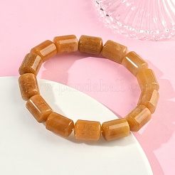 Column Natural Topaz Jade Beads Stretch Bracelets for Women Men&nbsp;BJEW-A148-01A-23