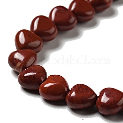 天然石レッドジャスパービーズ連売り  ハート  8~8.5x8~9x5mm  穴：1mm  約50~51個/連  15.55~15.75''（39.5~40センチメートル）&nbsp;G-B022-07A