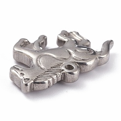 変色しない304ステンレススチールペンダント  馬  ステンレス鋼色  16x25x4mm  穴：1.5mm&nbsp;STAS-O140-06P