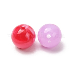 ツートンカラーの天然石風アクリルビーズ  ラウンド  ミックスカラー  12mm  穴：1.8mm  約500個/500g&nbsp;AC-CBA7B05-15