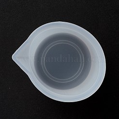 シリコーン計量カップ  DIYエポキシクラフトモールドツール  ホワイト  6.7x5.6x6.9cm  容量：100ml（3.38fl.oz）&nbsp;X-DIY-P059-03A