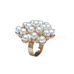 Round Plastic Imitation Pearl Finger Rings&nbsp;XJ9794