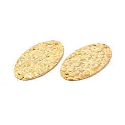 ステンレスペンダント201個  テクスチャ  オーバルチャーム  24KGP本金メッキ  27x15x1mm  穴：1.2mm&nbsp;STAS-D244-04G