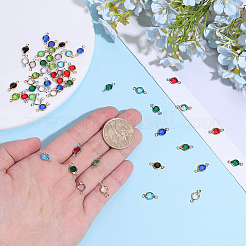 56Pcs 14 Colors 304 Stainless Steel with Glass Connector Charms&nbsp;STAS-DR0001-20