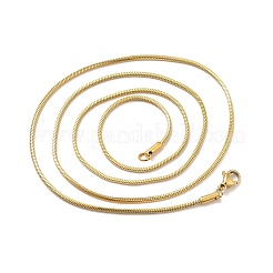 Ion Plating(IP) 304 Stainless Steel Square Snake Chain Necklaces&nbsp;X-STAS-A066-07-02G