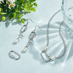 4Pcs 2 Styles 304 Stainless Steel Screw Carabiner Lock Charms&nbsp;STAS-NB0001-85P
