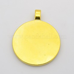 Alloy Pendant Cabochon Settings&nbsp;PALLOY-S602-G-LF