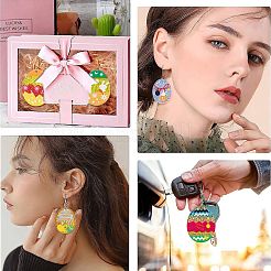 14Pcs 7 Styles Easter Egg Bunny Acrylic Pendants&nbsp;FIND-CJ0001-70