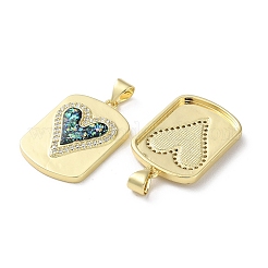Valentine's Day Brass Micro Pave Clear Cubic Zirconia Pendants&nbsp;KK-C045-33G