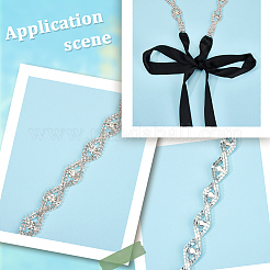 Metal Full Crystal Rhinestone Horse Eye Bridal Waist Belts for Wedding Dress&nbsp;AJEW-WH20080-65F-S