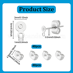 200Pcs 304 Stainless Steel Stud Earring Findings&nbsp;STAS-UN0063-93