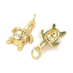 Brass Micro Pave Cubic Zirconia Pendants&nbsp;KK-I355-01G-02