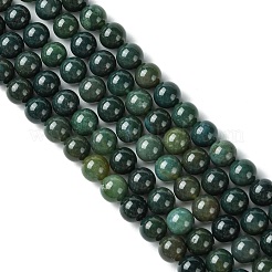 天然石モスアゲートビーズ連売り  ラウンド  10mm  穴：1mm  36~38個/連  15インチ&nbsp;GSR10mmC001