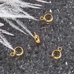 201 ステンレス鋼チューブベイル  ループベイル  ゴールドカラー  10x7x2mm  穴：2mm  内径：5mm&nbsp;X-STAS-F162-07G