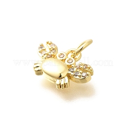 Brass Micro Pave Clear Cubic Zirconia Pendants&nbsp;KK-Q040-09G