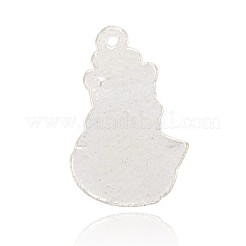 Silver Color Plated Alloy Enamel Christmas Snowman Pendants&nbsp;ENAM-J171-04S