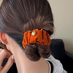 ポリエステル弾性ヘアアクセサリー  スラップブレスレット付き  女の子または女性のため  シュシュ/シュシュヘアタイ  サドルブラウン  82mm  内径：44mm&nbsp;AJEW-Z049-05A