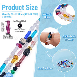 3Strands Mixed Styles Glass Beads Strands&nbsp;GLAA-TA0004-33