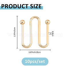 10Pcs U Shape Zinc Alloy Bikini Clips Buckles&nbsp;FIND-FH0017-06B-KCG