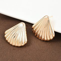 真鍮製スタンドピアス  シェル形状  18KGP本金メッキ  29.5x30mm&nbsp;EJEW-H168-12G