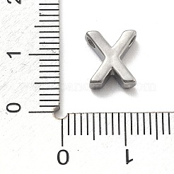 304ステンレススチールチャーム  レターチャーム  文字x  9.5x8.5x3mm  穴：1.6mm&nbsp;STAS-R138-07P-X