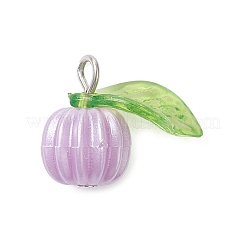 ハロウィンアクリルパーツ  プラチナ  カボチャ  ミックスカラー  16.5x19.5x11.5mm  穴：2.5mm&nbsp;PALLOY-JF04602