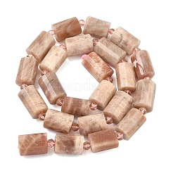 天然石サンストーンビーズ連売り  多面カット  コラム  シードビーズで  15~15.5x10mm  穴：0.8mm  約22個/連  15.75''~15.98''（40~40.6センチメートル）&nbsp;G-G453-E09-10x14mm