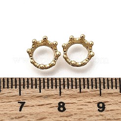 真鍮マイクロペーブクリアキュービックジルコニアヨーロッパビーズ  大穴ビーズ  クラウン  18KGP本金メッキ  8.5x4mm  穴：5mm&nbsp;KK-Z126-25G