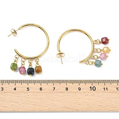 Natural Multicolor Tourmaline  Stud Tassel Earring&nbsp;EJEW-JE07221