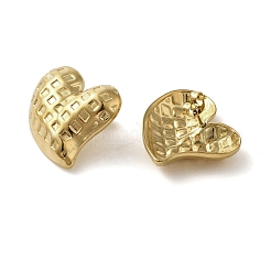 女性用304ステンレススチールスタッドピアス  18KGP本金メッキ  ハート  21.5x25mm&nbsp;EJEW-U019-01G-01