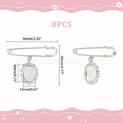 DIY ブランク 楕円形 316 サージカル ステンレス ブローチ DIY 作成キット  ステンレス鋼色  45x56mm&nbsp;JEWB-AB00025
